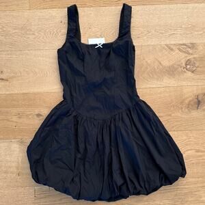 NIA - Tessa Sleeveless Bubble Skirt Mini Dress in Black